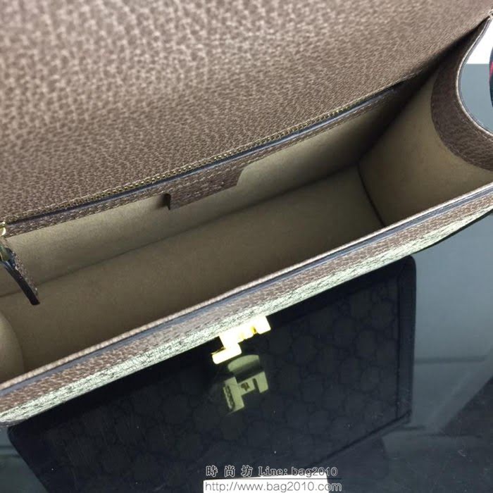 GUCCI古馳 新款 專櫃品質 原單 421882 啡Pvc配啡皮 手提 單肩 斜挎包HY1388